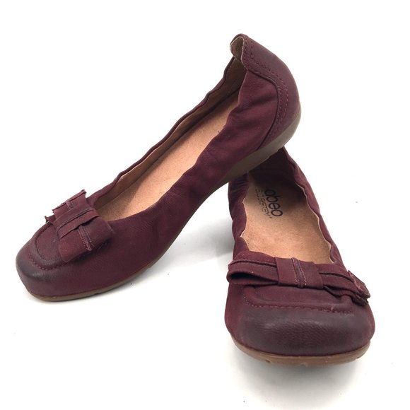 Abeo B.I.O. System tatum Round toe slip on ballet flat shoes purple bow accent 8 - Picture 6 of 11